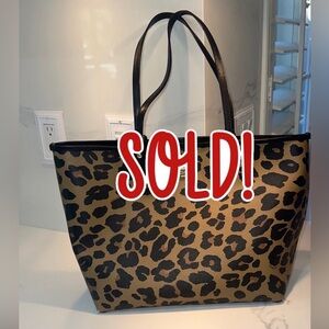 Coach reversible leopard tote